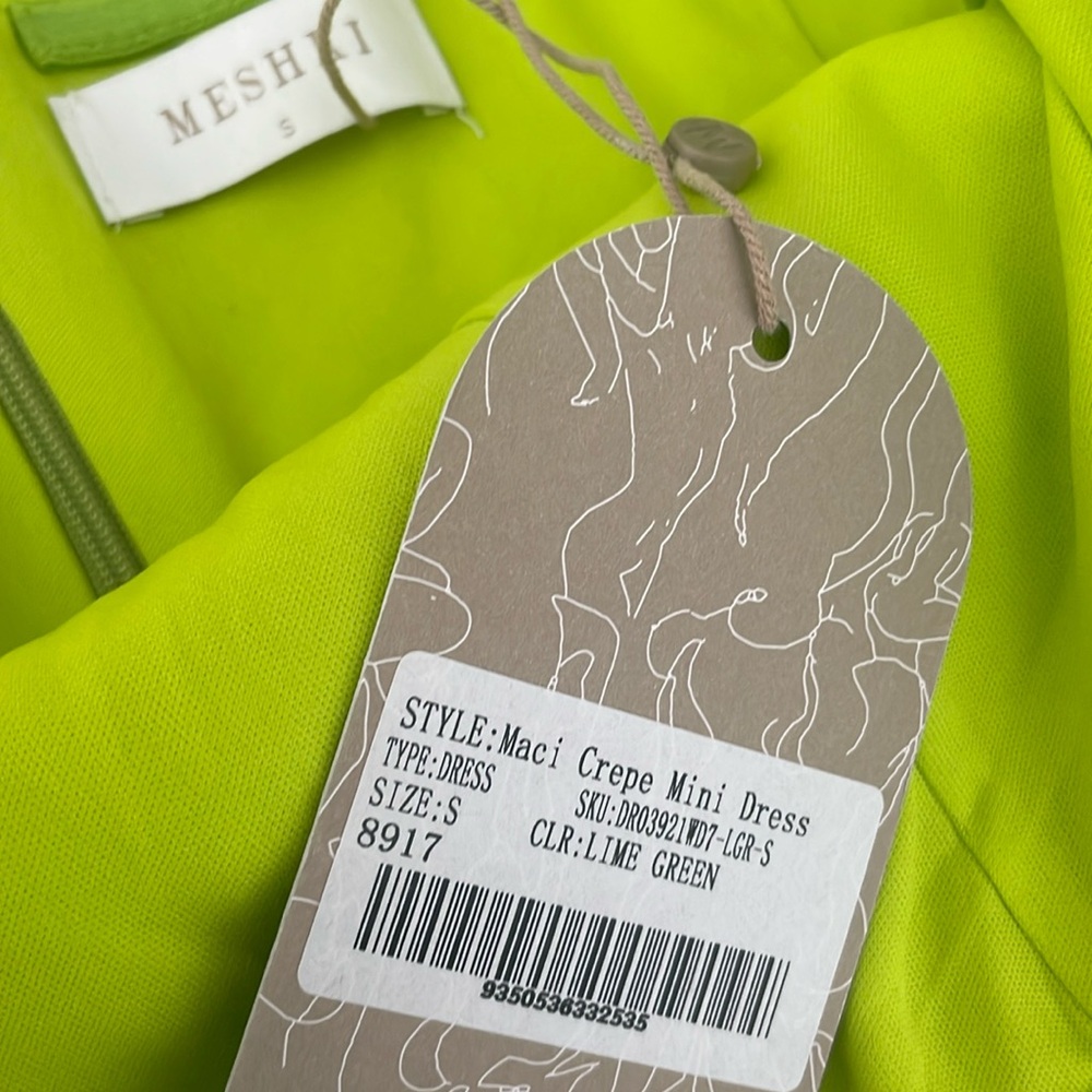 MESHKI MACI CREPE MONI DRESS -LIME GREEN
